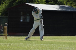 Miles Showing How to Bat 